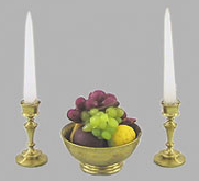 Fruit Bowl with Candlesticks